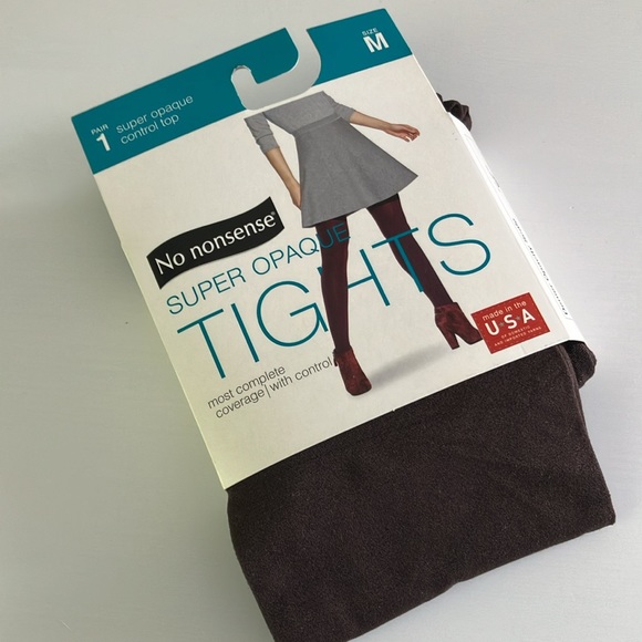 No Nonsense Super Opaque Tights Size Medium - Picture 2 of 7